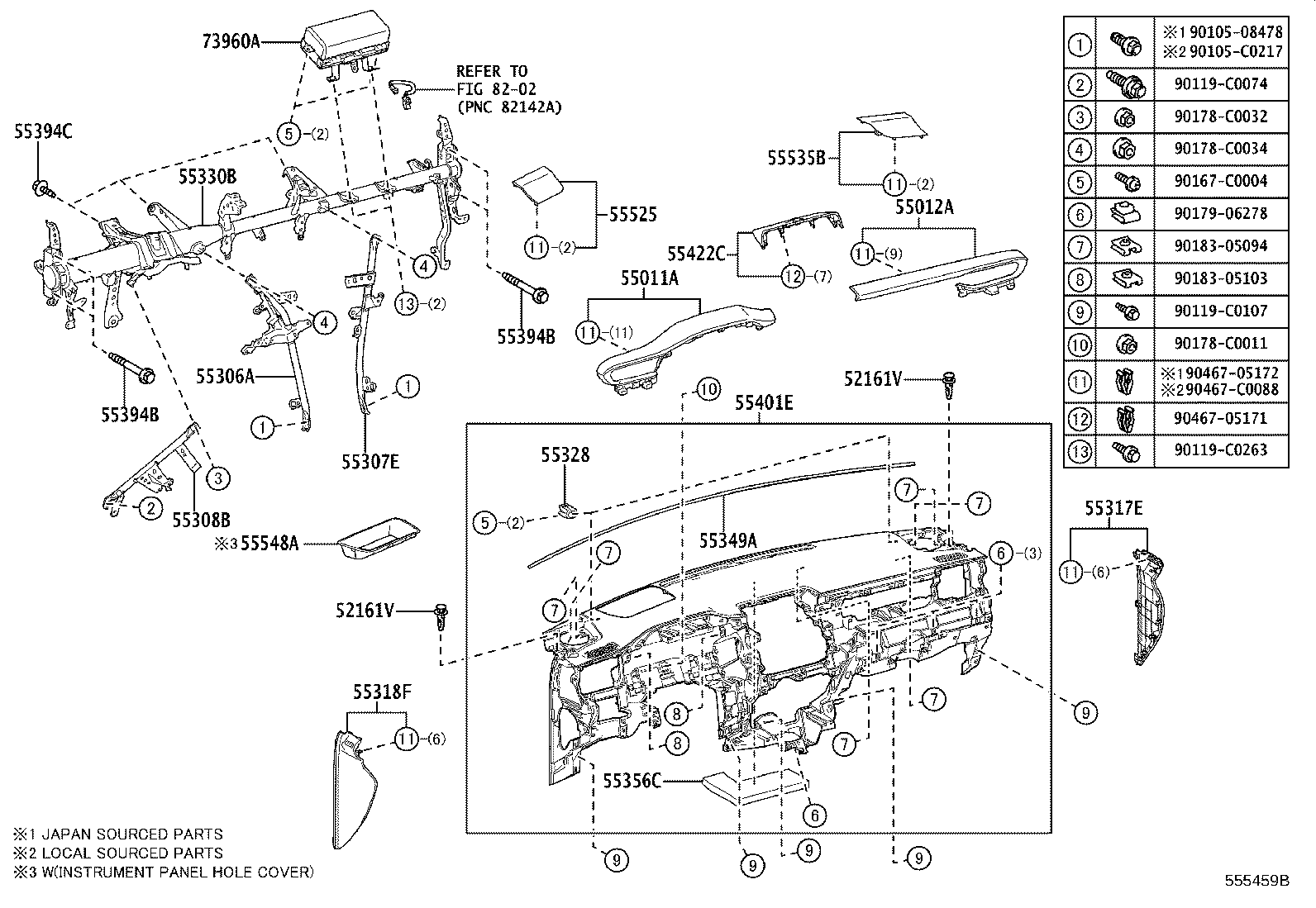 55349-0E080 CUSHION, INSTRUMENT PANEL product image