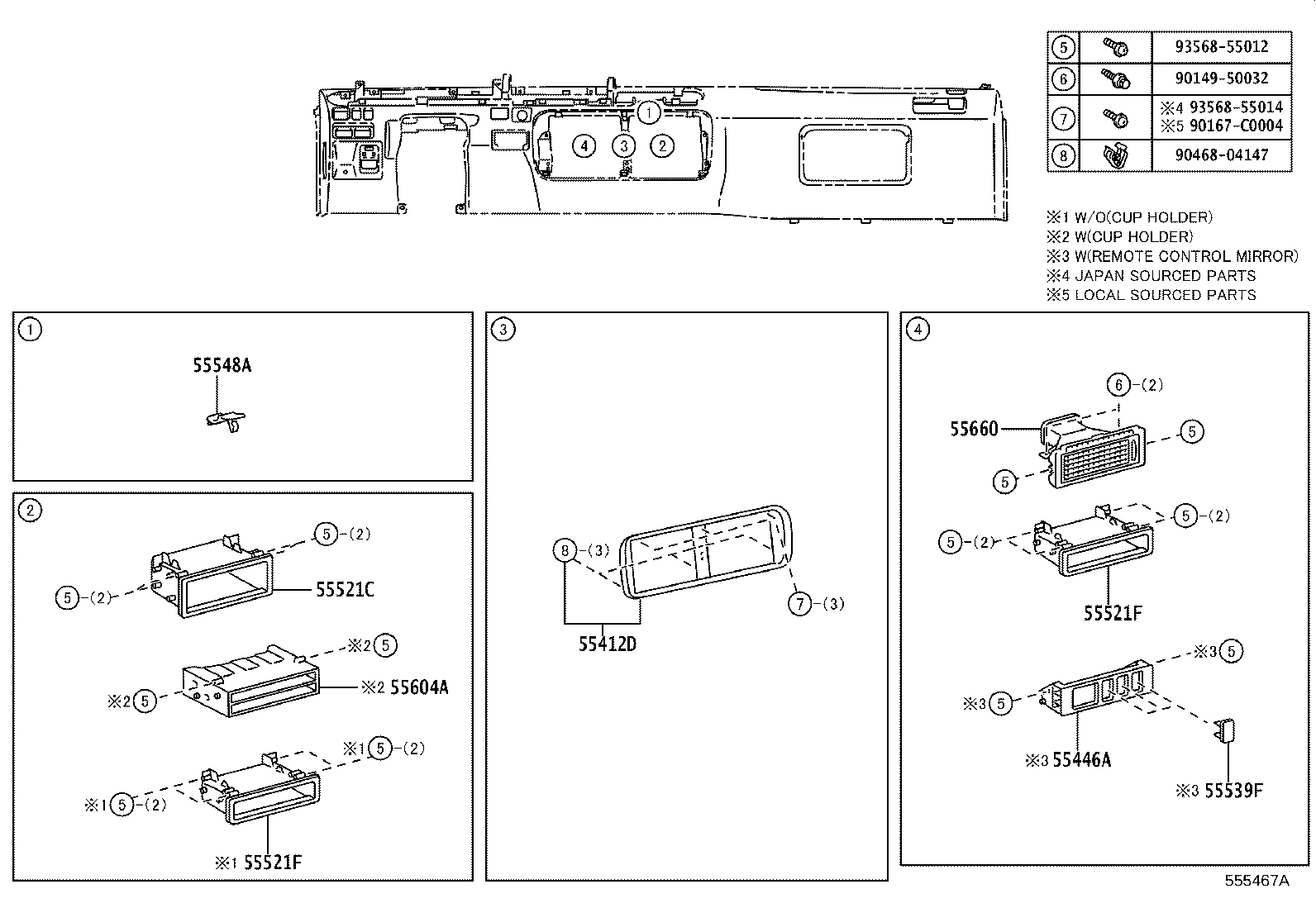55352-36021 BRACE, INSTRUMENT PANEL TO FLOOR, NO.2 product image