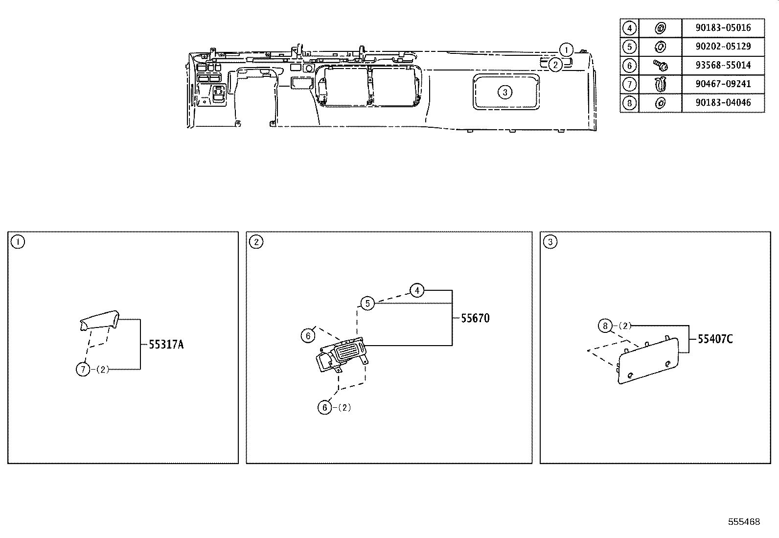 55352-36021 BRACE, INSTRUMENT PANEL TO FLOOR, NO.2 product image