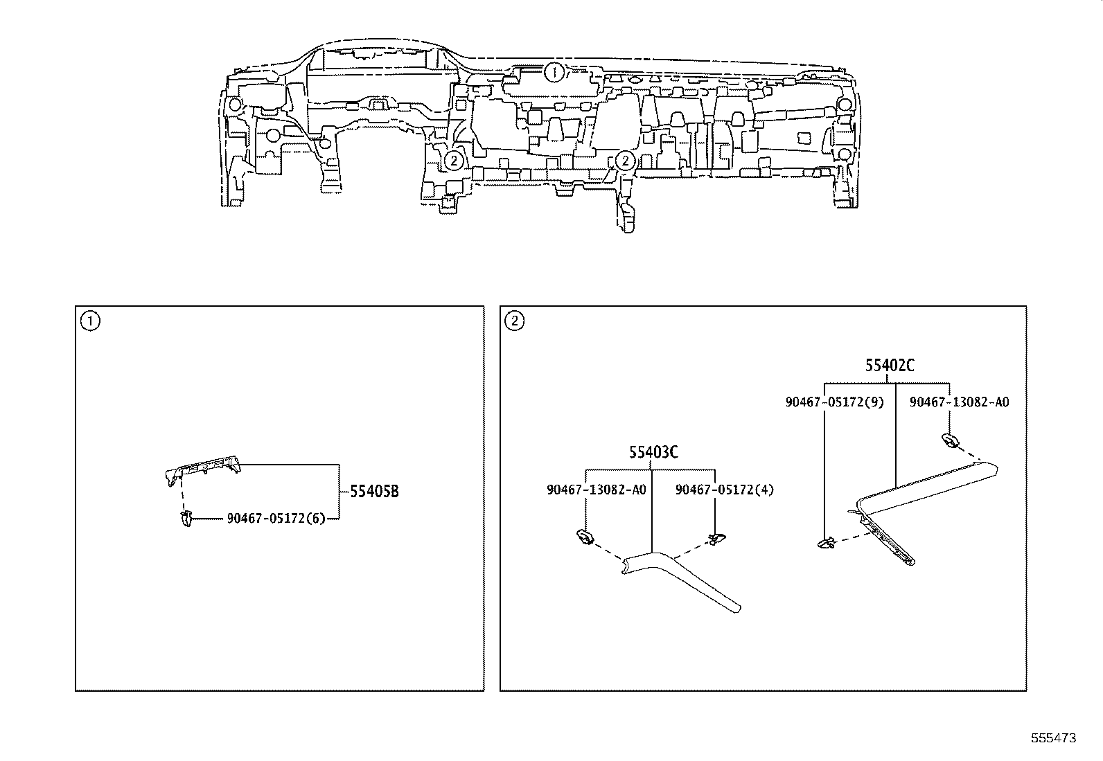 55425-08030 REINFORCEMENT, INSTRUMENT CLUSTER FINISH PANEL product image