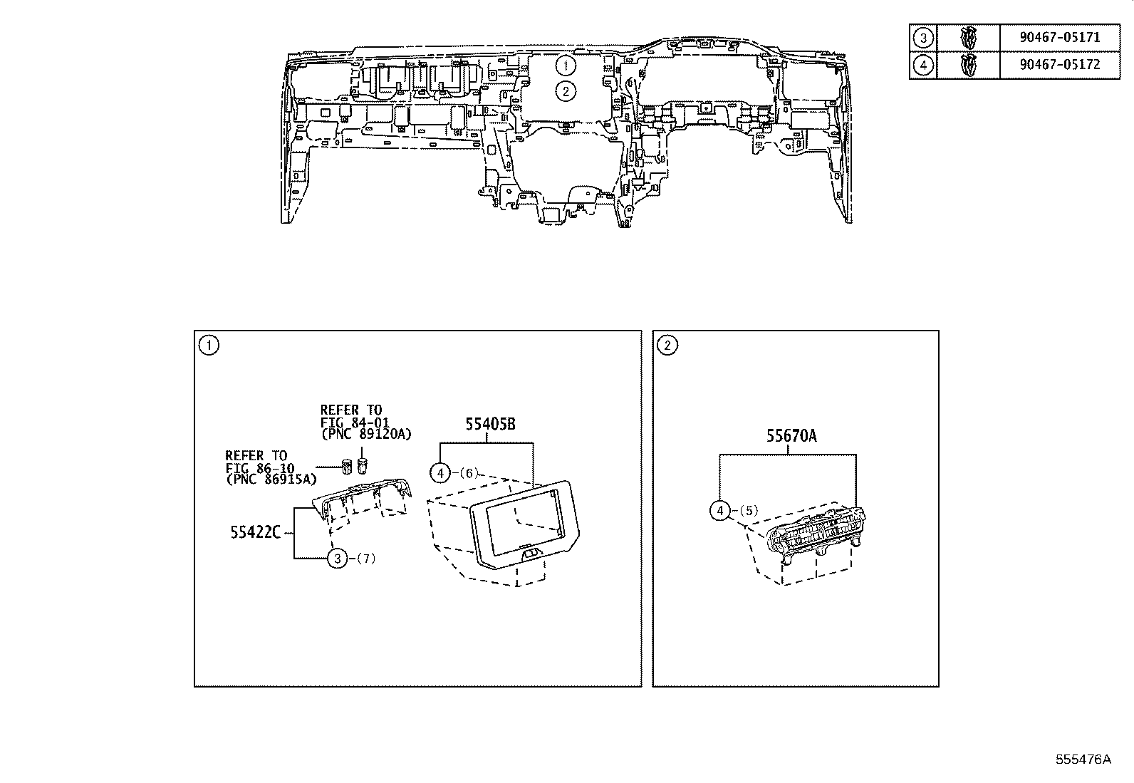 55307-48220 BRACE SUB-ASSY, INSTRUMENT PANEL, NO.2 product image