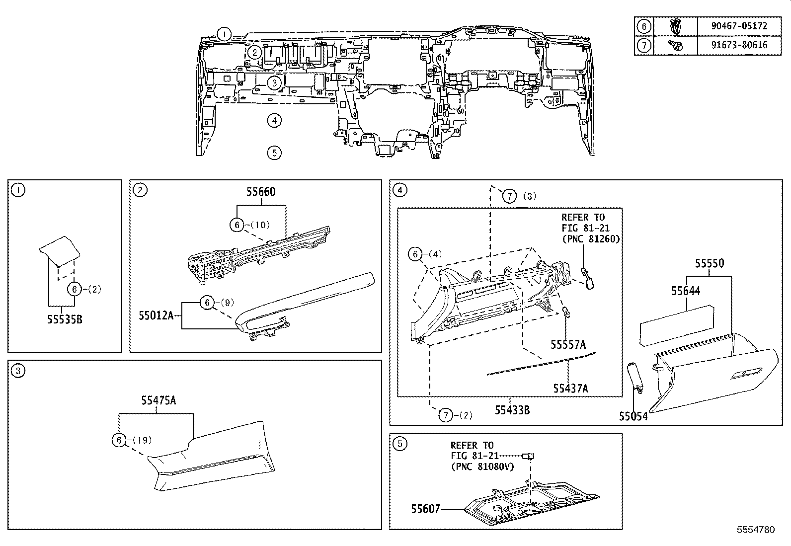 55307-48180 BRACE SUB-ASSY, INSTRUMENT PANEL, NO.2 product image