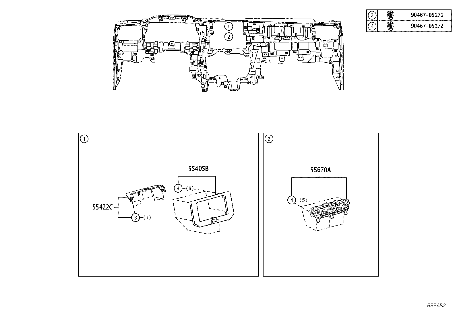 55650-48170 REGISTER ASSY, INSTRUMENT PANEL, NO.1 product image