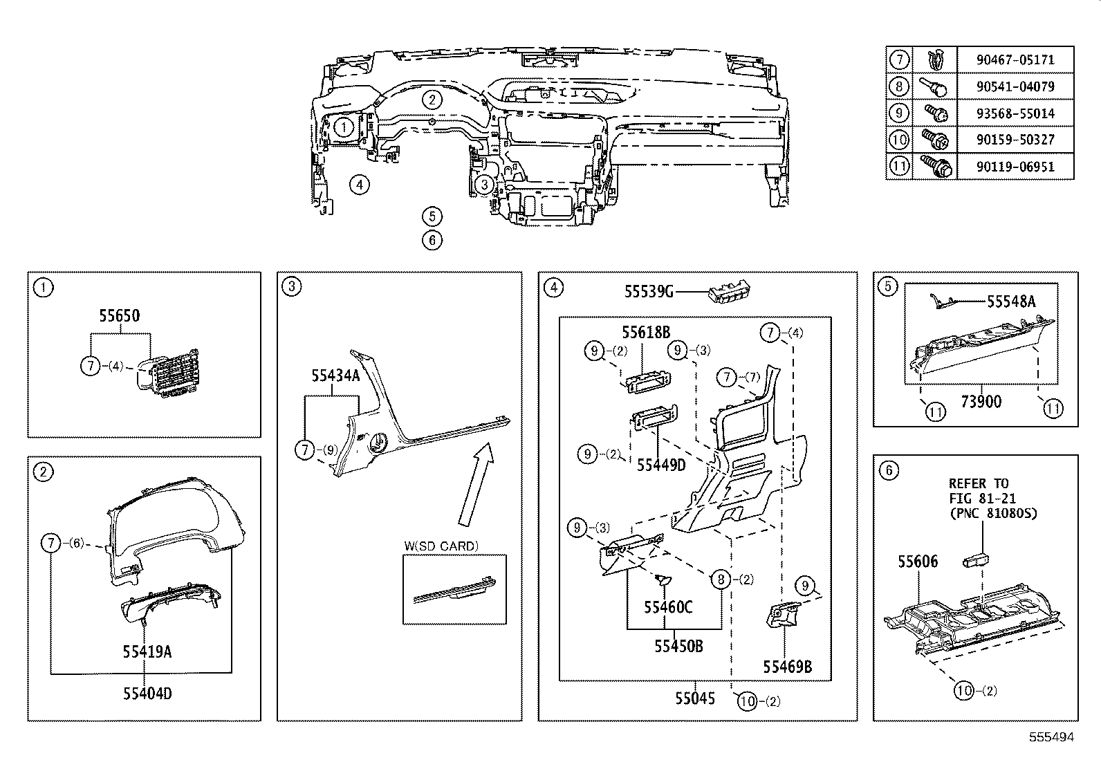55401-48210-C2 PAD SUB-ASSY, INSTRUMENT PANEL SAFETY product image