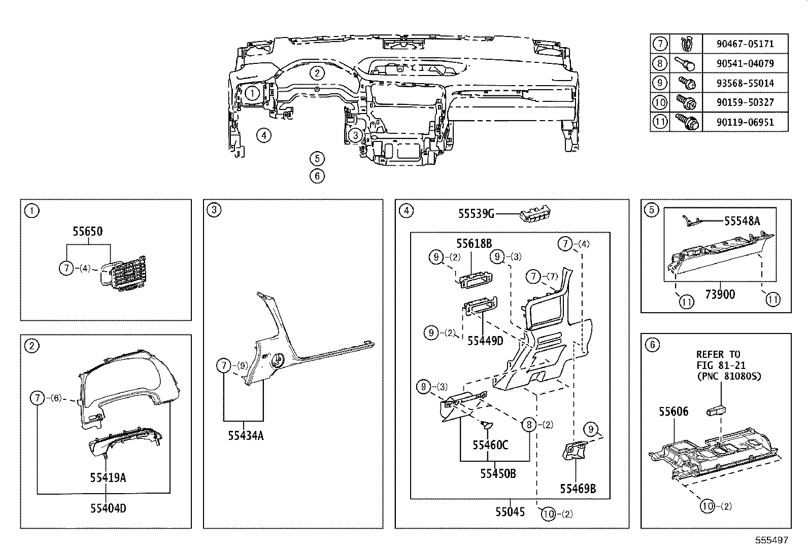 55401-48210-C2 PAD SUB-ASSY, INSTRUMENT PANEL SAFETY product image