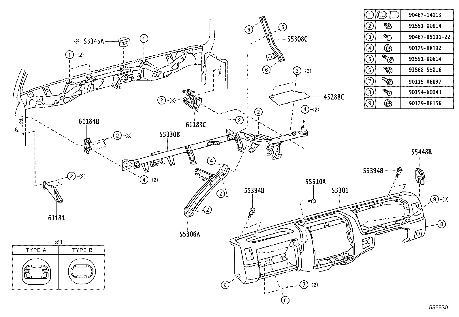 55412-0W021 PANEL SUB-ASSY, INSTRUMENT CLUSTER FINISH, CENTER product image