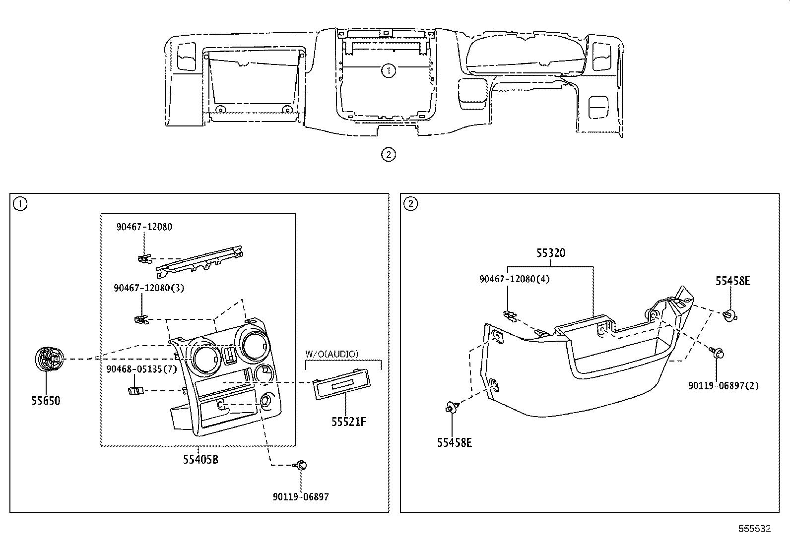 55412-0W021 PANEL SUB-ASSY, INSTRUMENT CLUSTER FINISH, CENTER product image