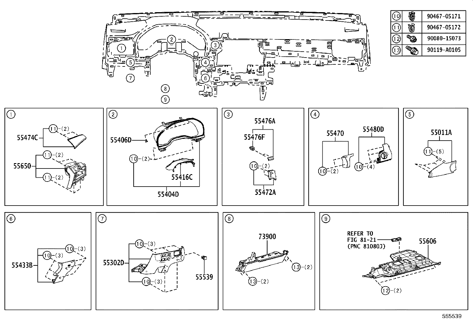 55404-07040 PANEL SUB-ASSY, INSTRUMENT CLUSTER FINISH product image