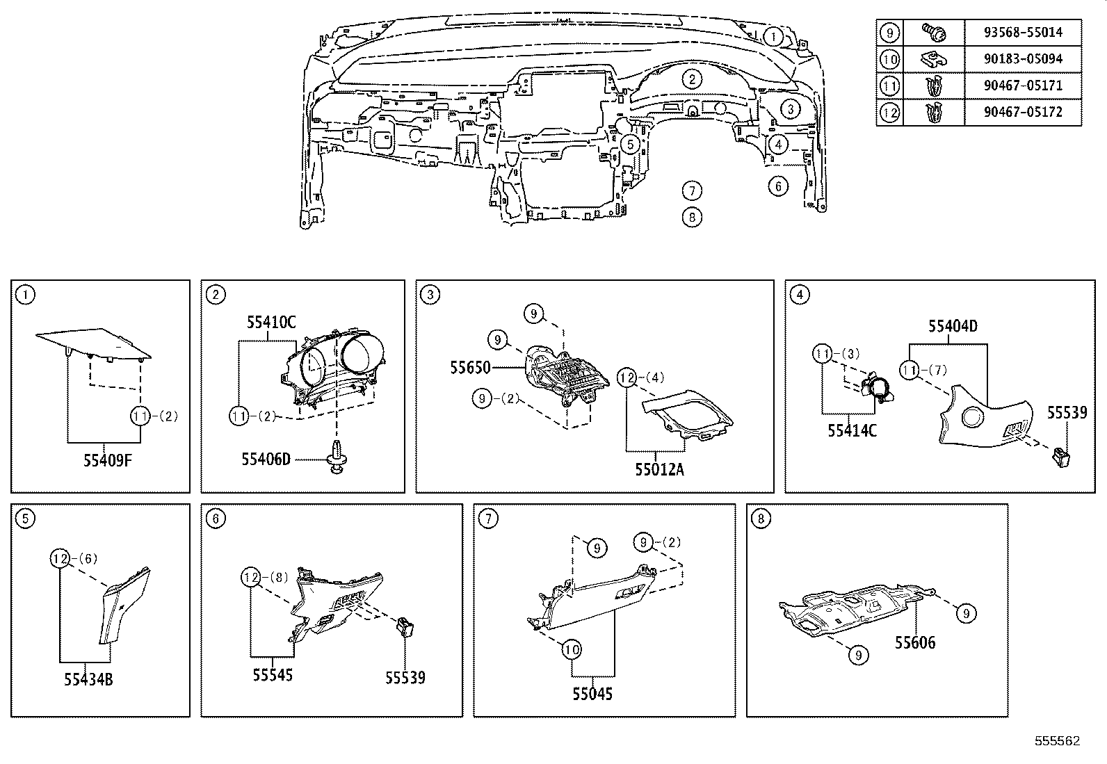 55330-10190 REINFORCEMENT ASSY, INSTRUMENT PANEL product image