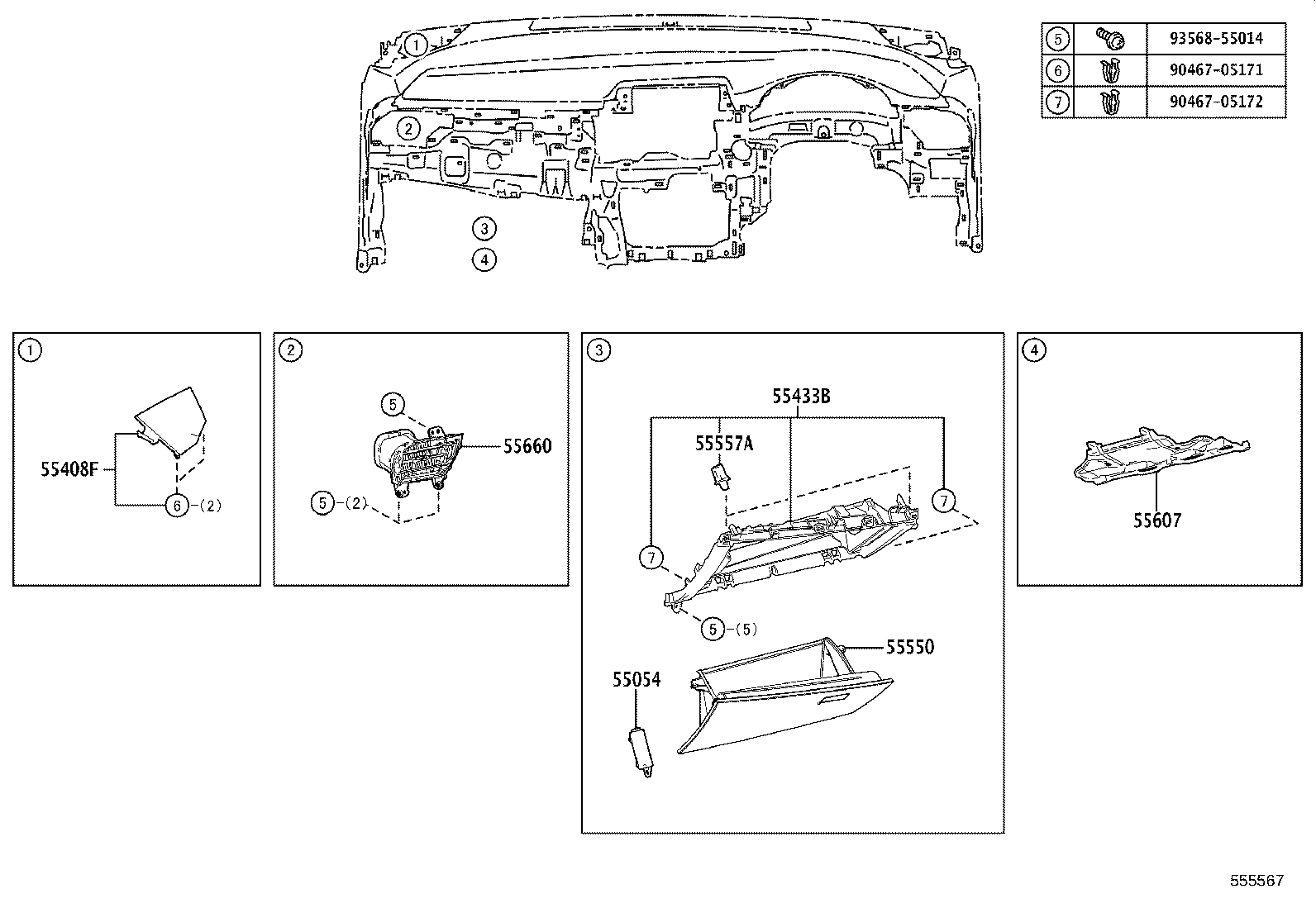 55330-10190 REINFORCEMENT ASSY, INSTRUMENT PANEL product image
