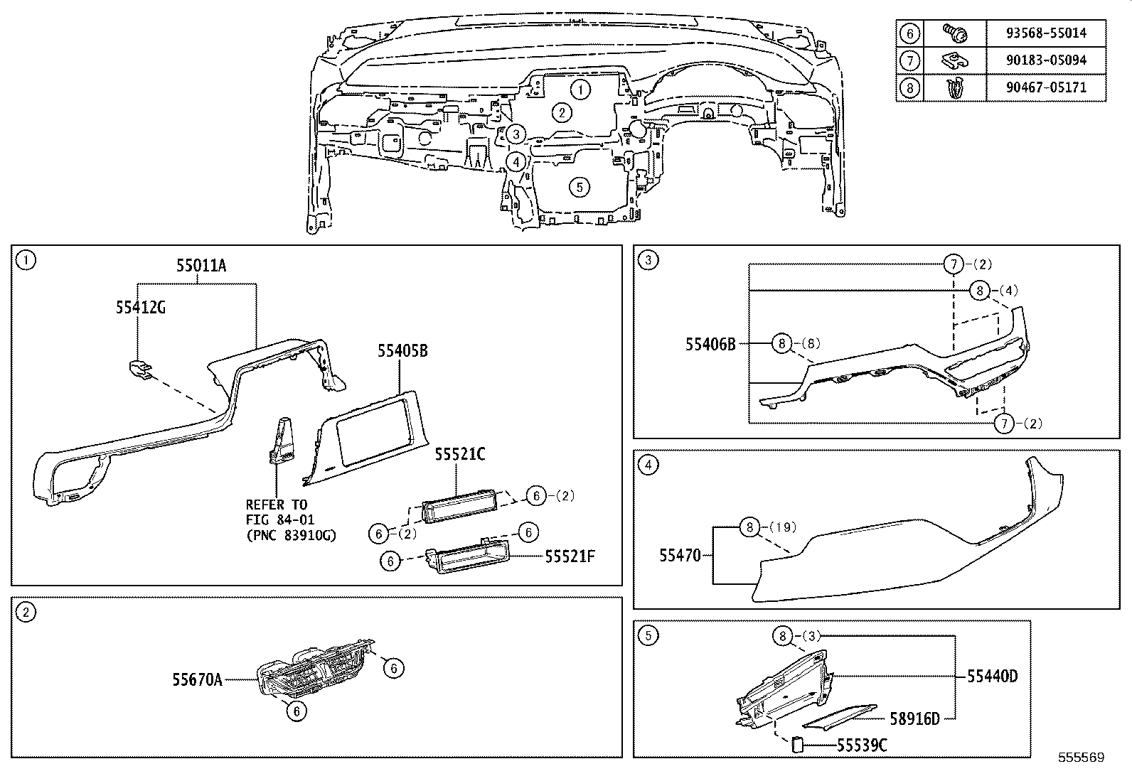 55405-10340 PANEL SUB-ASSY, INSTRUMENT CLUSTER FINISH, CENTER product image