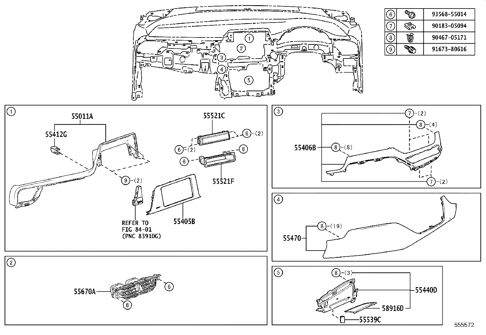 55405-10340 PANEL SUB-ASSY, INSTRUMENT CLUSTER FINISH, CENTER product image