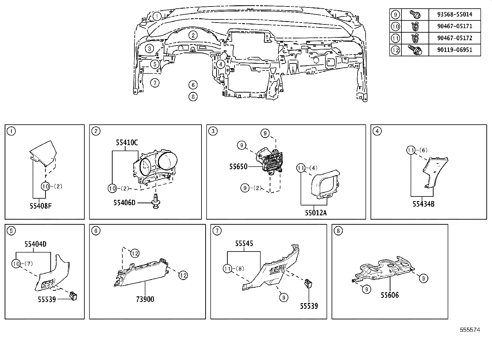 55650-10150 REGISTER ASSY, INSTRUMENT PANEL, NO.1 product image