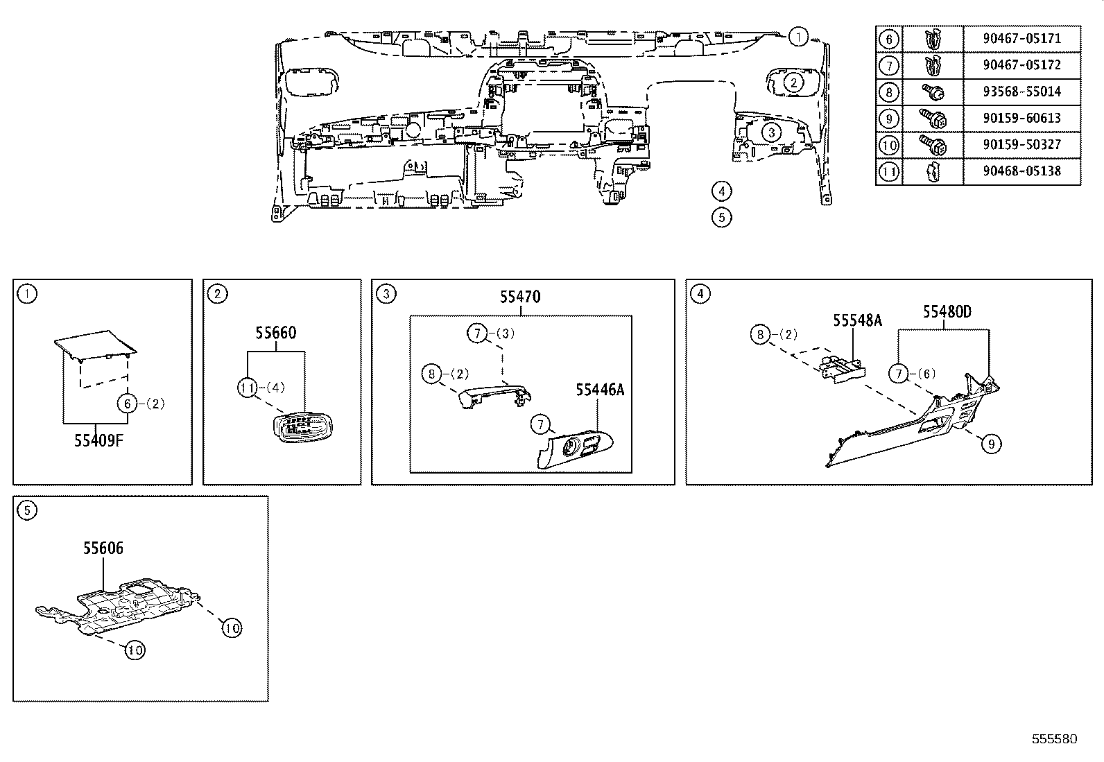 55405-47200 PANEL SUB-ASSY, INSTRUMENT CLUSTER FINISH, CENTER product image
