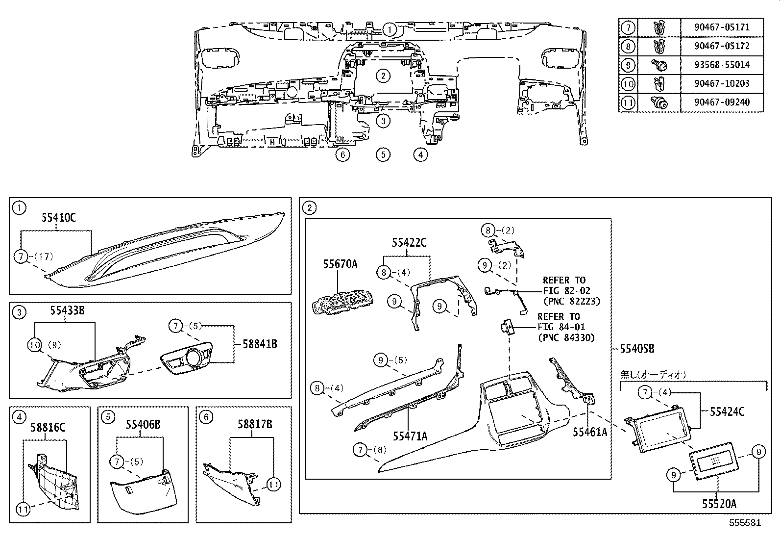 55405-47200 PANEL SUB-ASSY, INSTRUMENT CLUSTER FINISH, CENTER product image