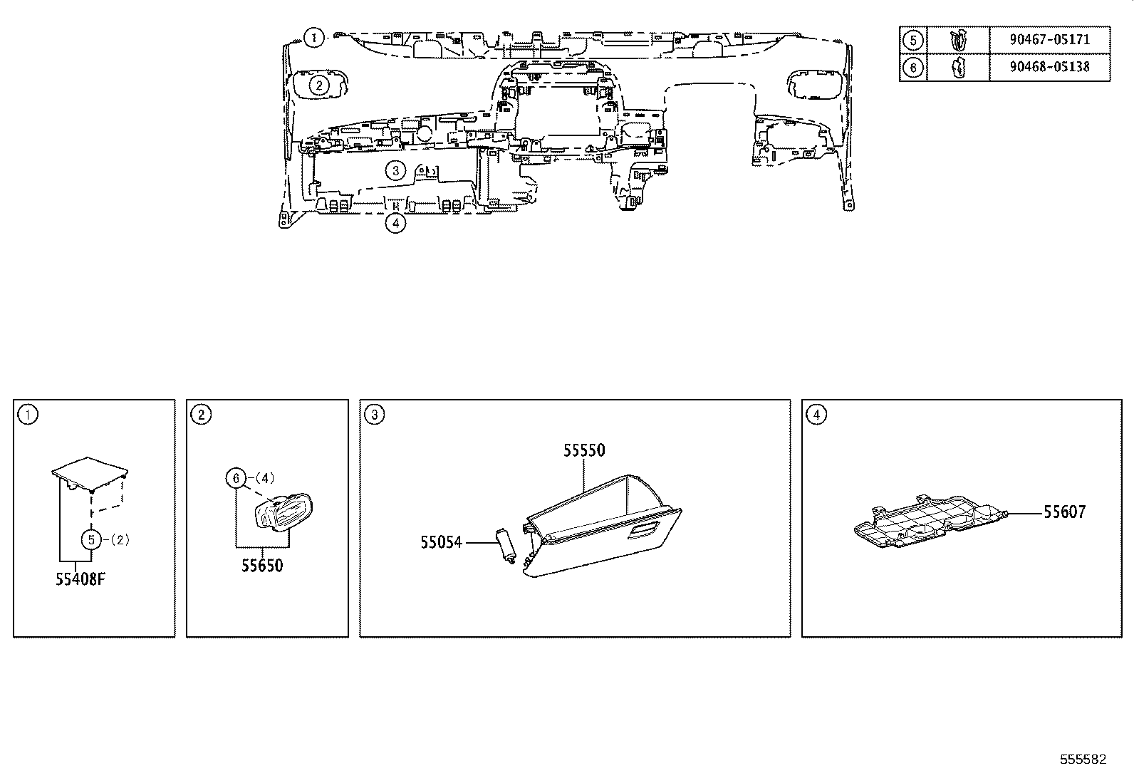55405-47200 PANEL SUB-ASSY, INSTRUMENT CLUSTER FINISH, CENTER product image