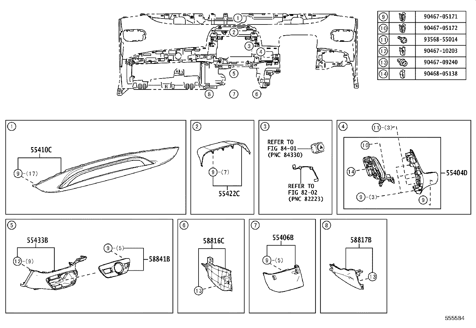 55405-47200 PANEL SUB-ASSY, INSTRUMENT CLUSTER FINISH, CENTER product image