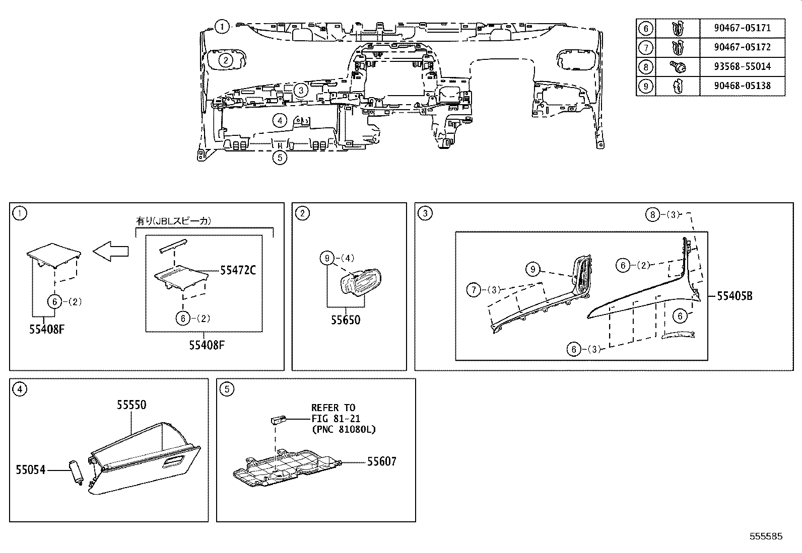 55405-47200 PANEL SUB-ASSY, INSTRUMENT CLUSTER FINISH, CENTER product image