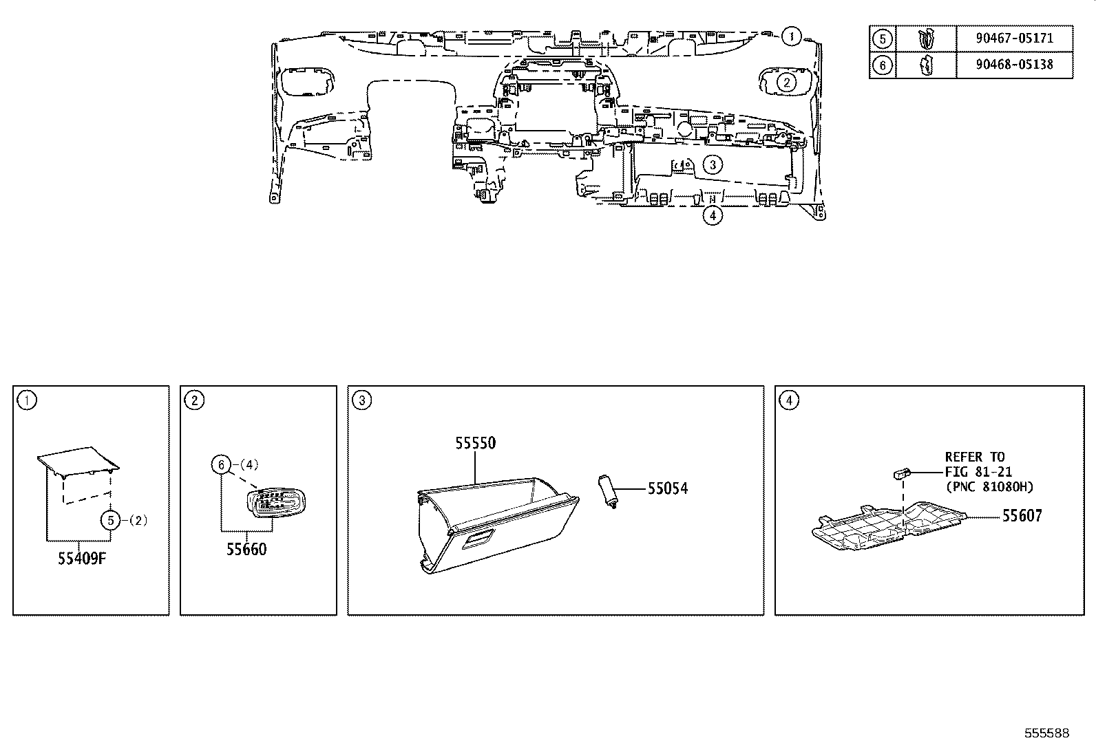 55302-47110-B0 PANEL SUB-ASSY, INSTRUMENT, LOWER, NO.1 product image