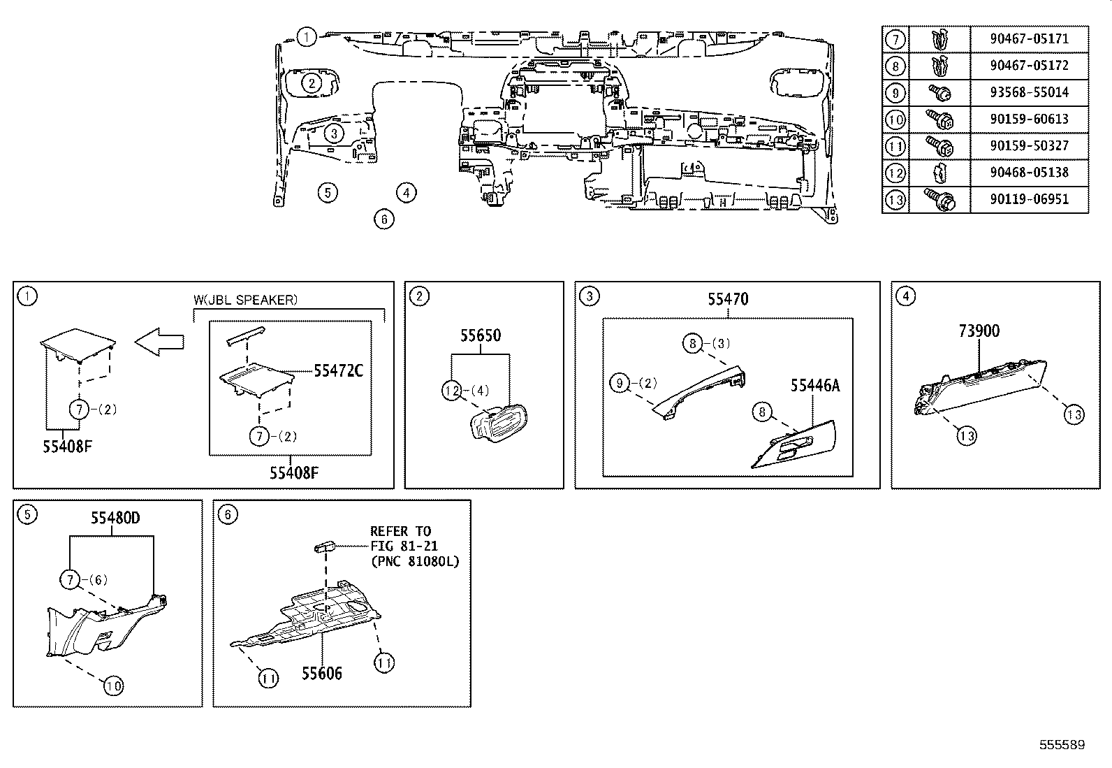 55302-47110-B0 PANEL SUB-ASSY, INSTRUMENT, LOWER, NO.1 product image