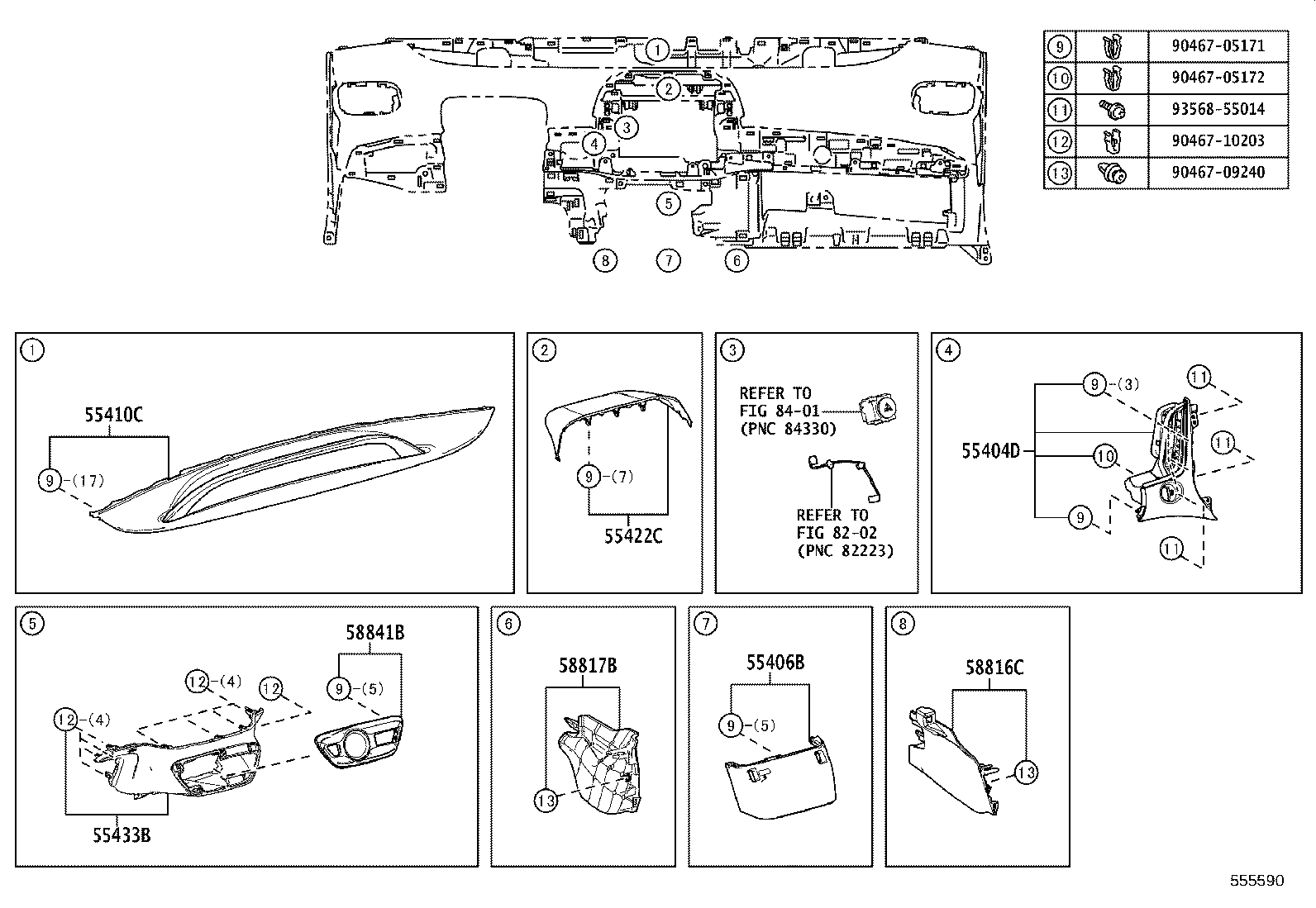 55302-47110-B0 PANEL SUB-ASSY, INSTRUMENT, LOWER, NO.1 product image