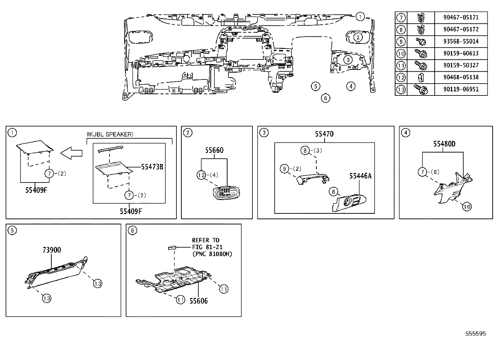 55315-47090 SPACER, INSTRUMENT PANEL, NO.1 product image