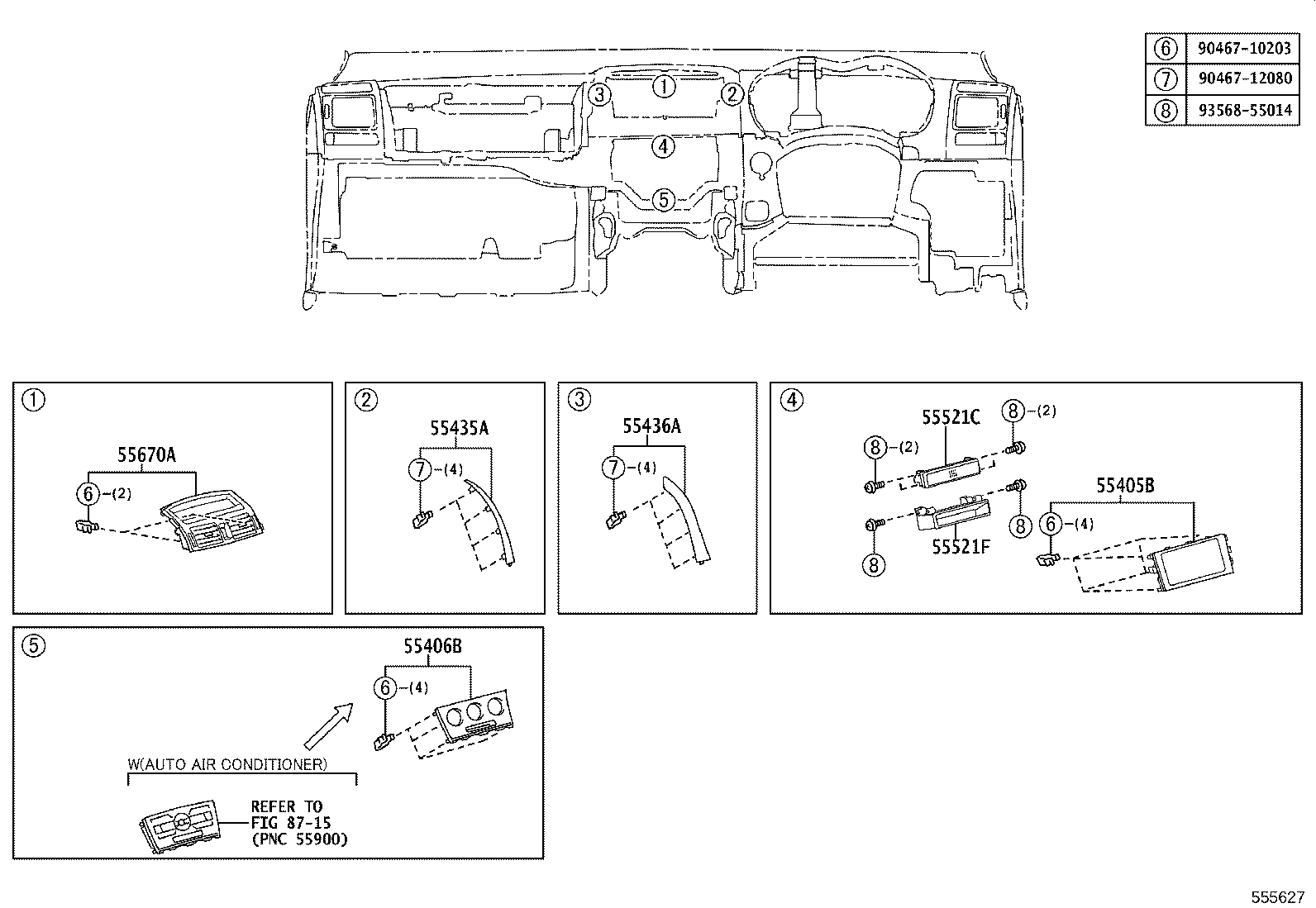 55357-12080 CUSHION, INSTRUMENT PANEL, NO.3 product image