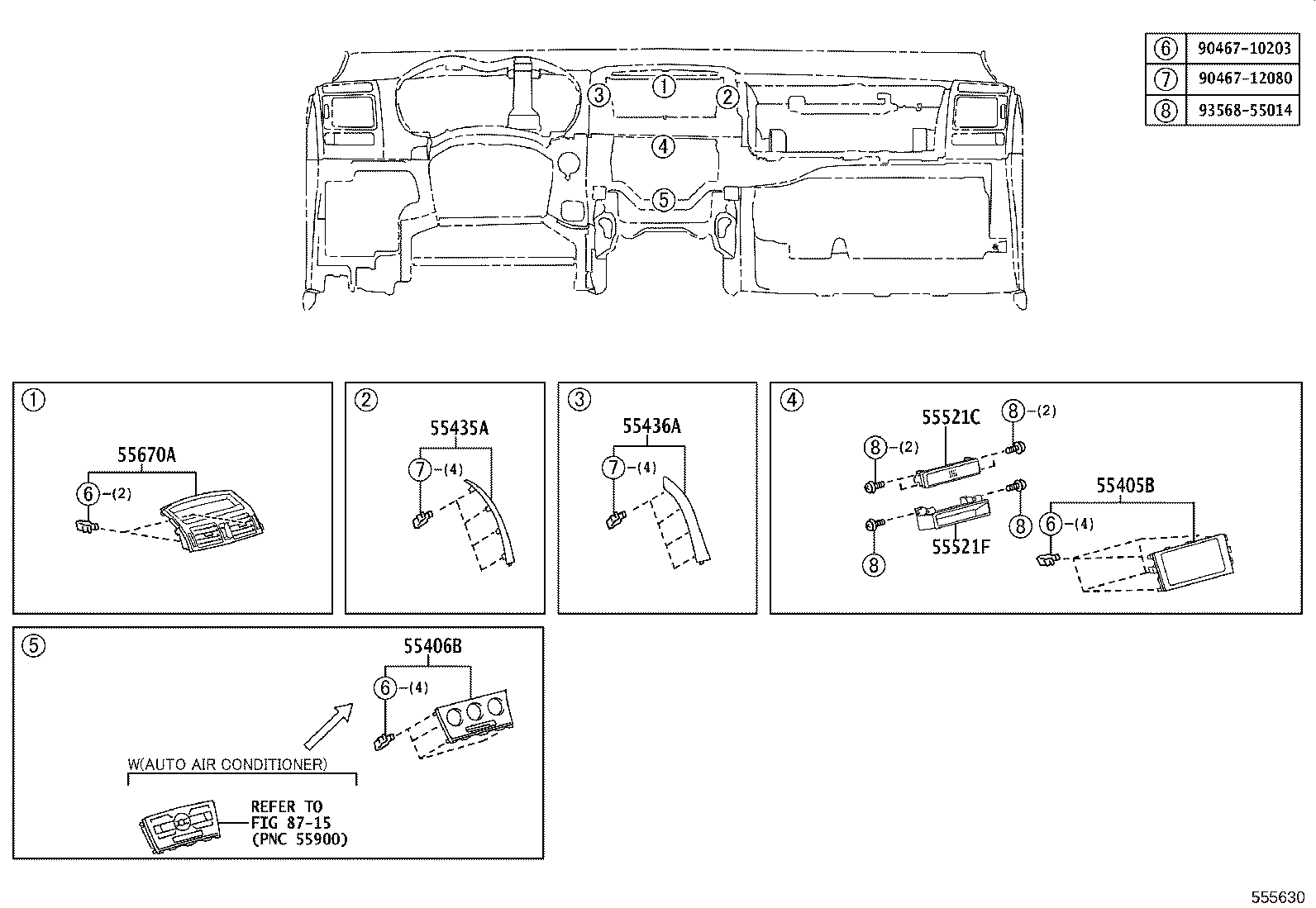 55357-12080 CUSHION, INSTRUMENT PANEL, NO.3 product image