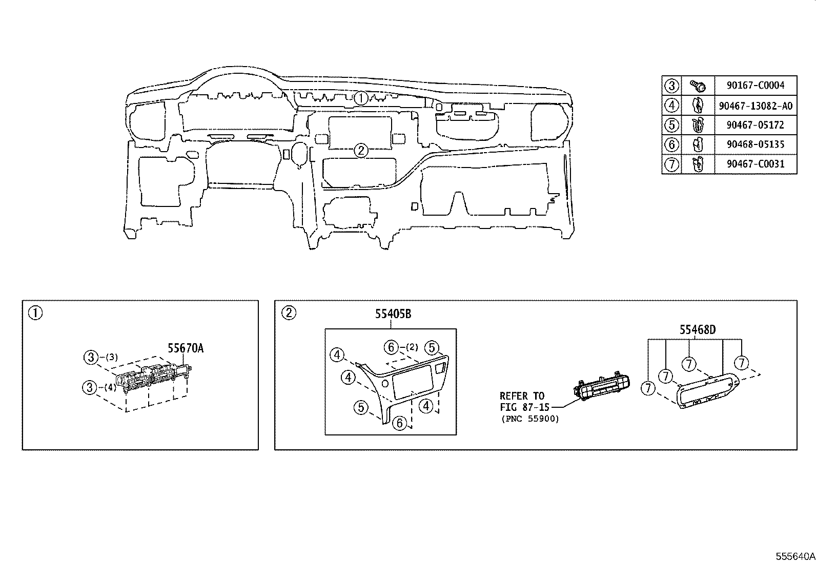 55341-02440 BRACE, INSTRUMENT PANEL, NO.1 product image