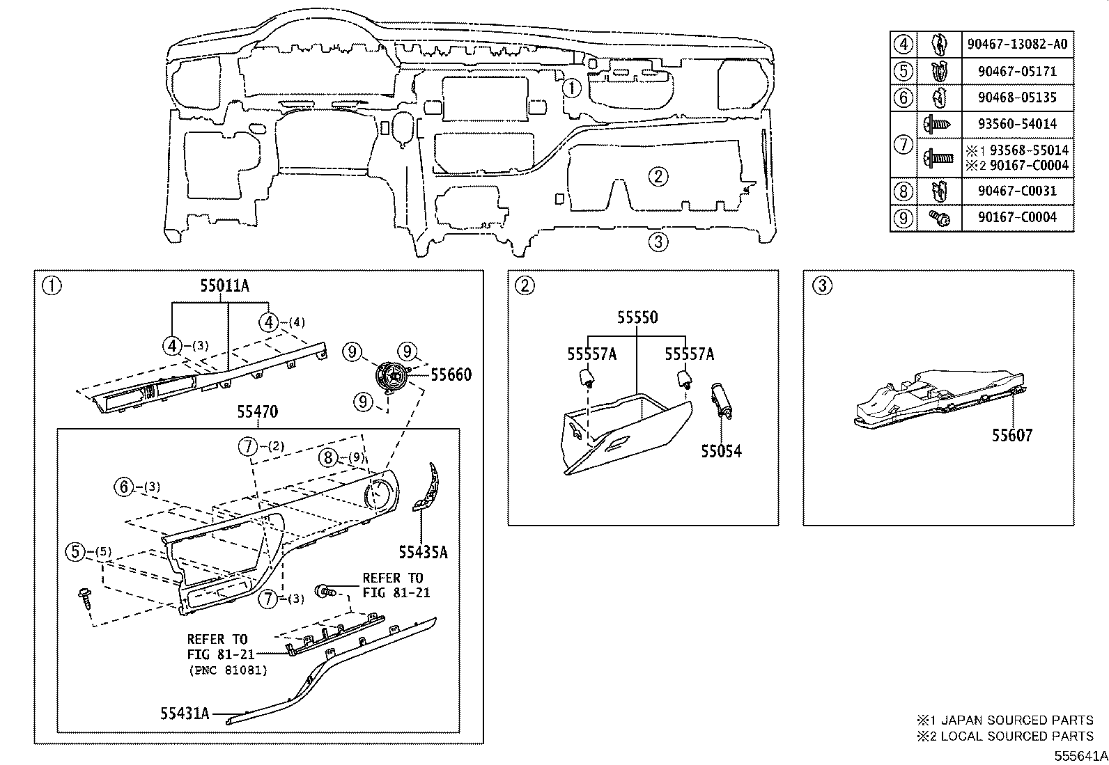 55341-02440 BRACE, INSTRUMENT PANEL, NO.1 product image