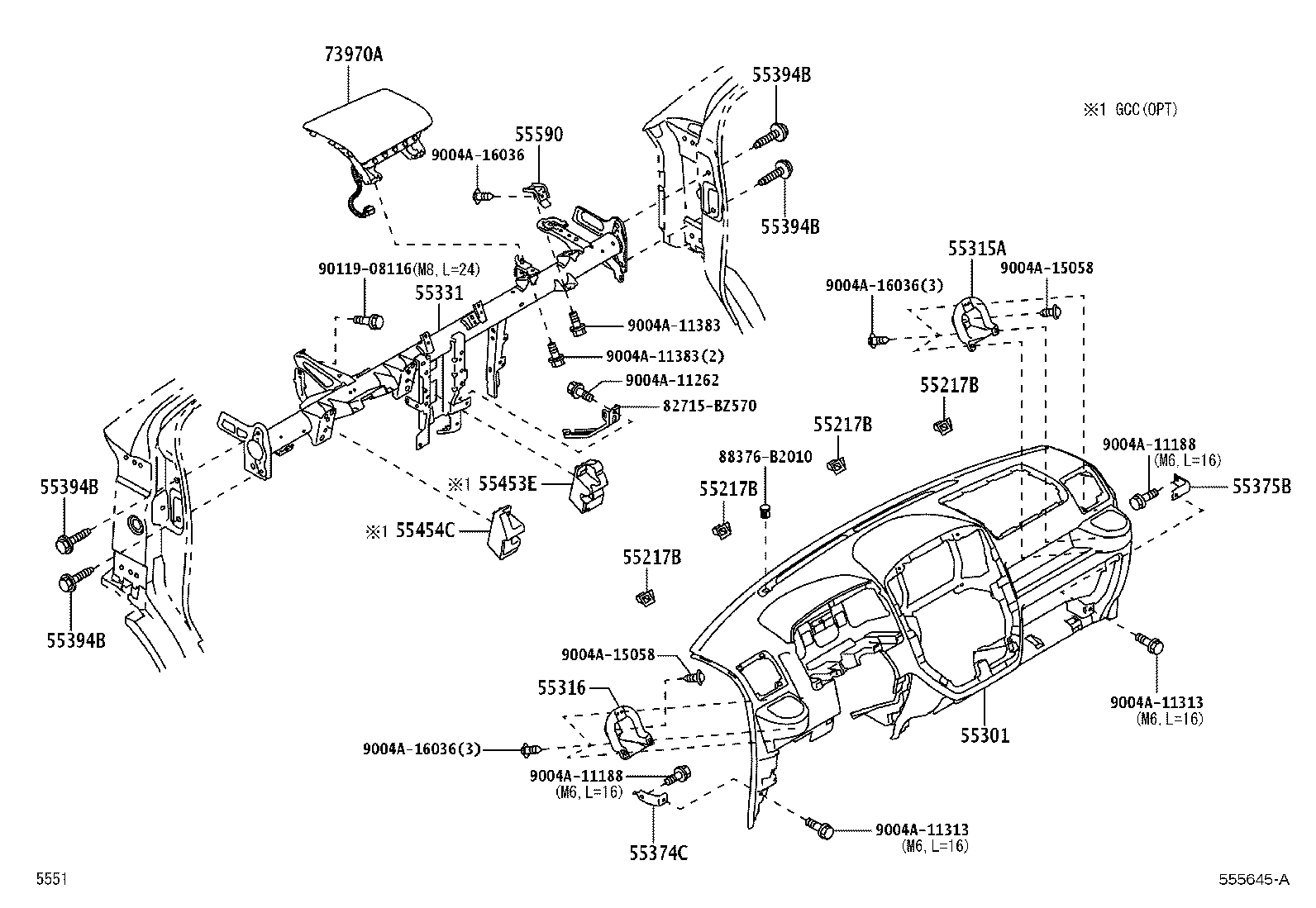 55217-B2011 RETAINER, DASH PANEL SILENCER product image