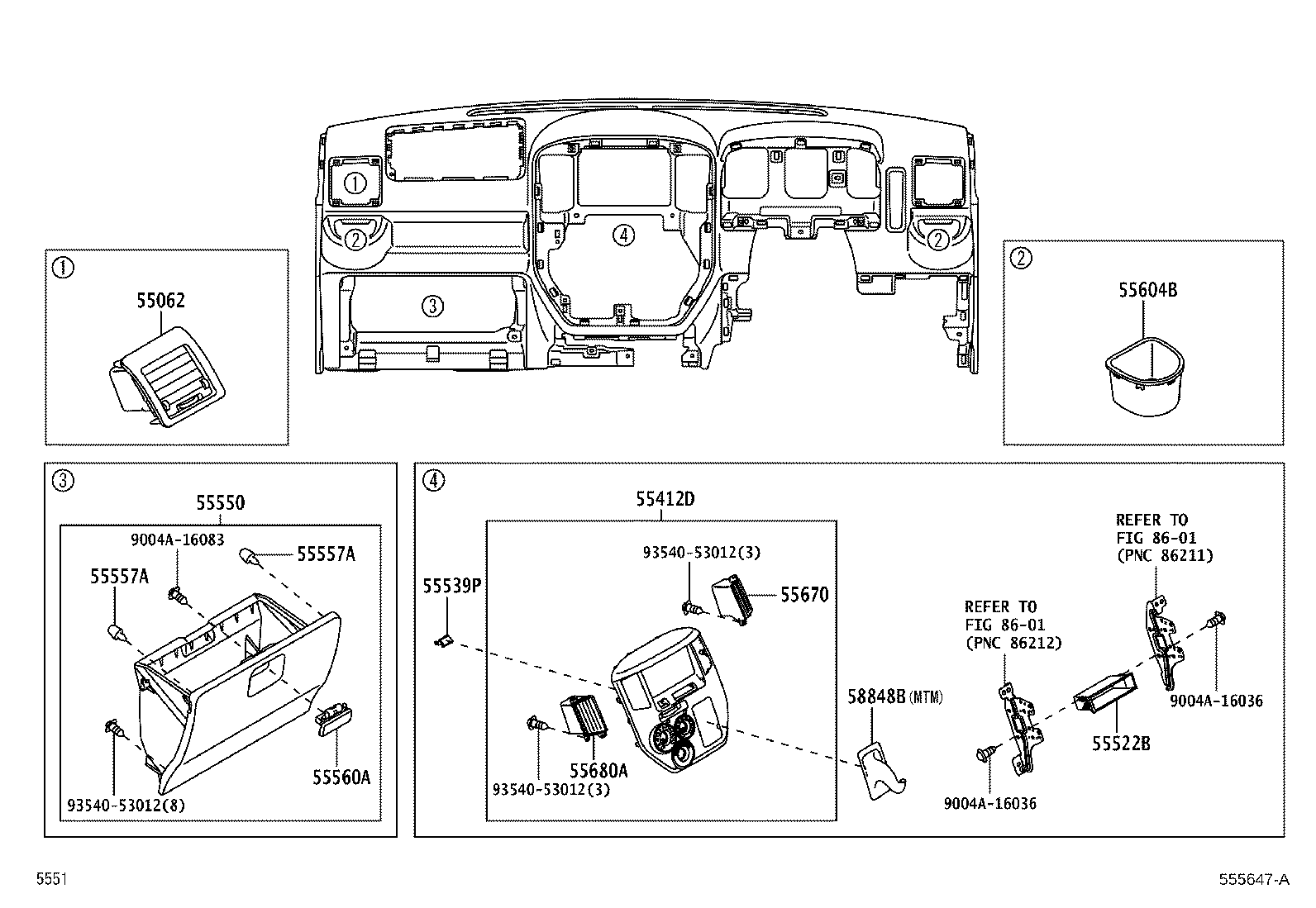 55217-B2011 RETAINER, DASH PANEL SILENCER product image