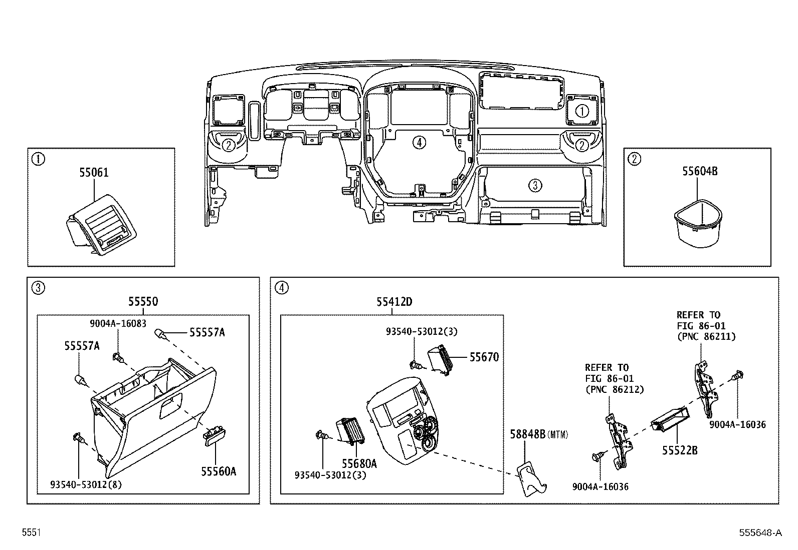 55217-B2011 RETAINER, DASH PANEL SILENCER product image