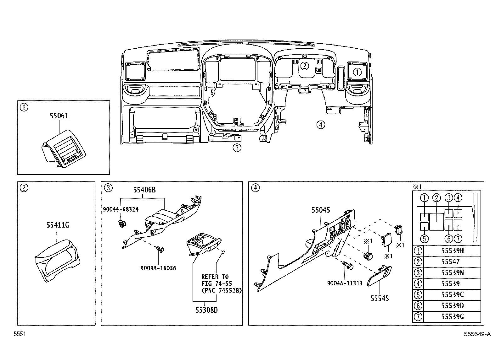 55217-B2011 RETAINER, DASH PANEL SILENCER product image