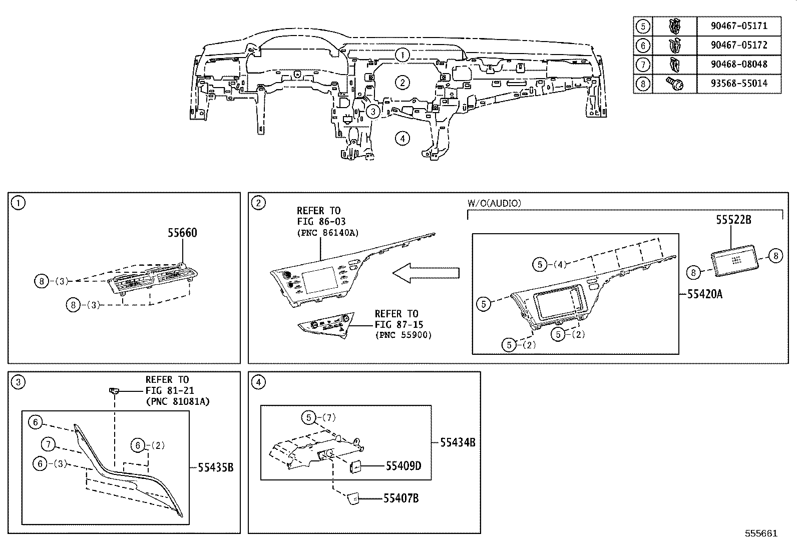 55670-33461-B0 REGISTER ASSY, INSTRUMENT PANEL, NO.3 product image