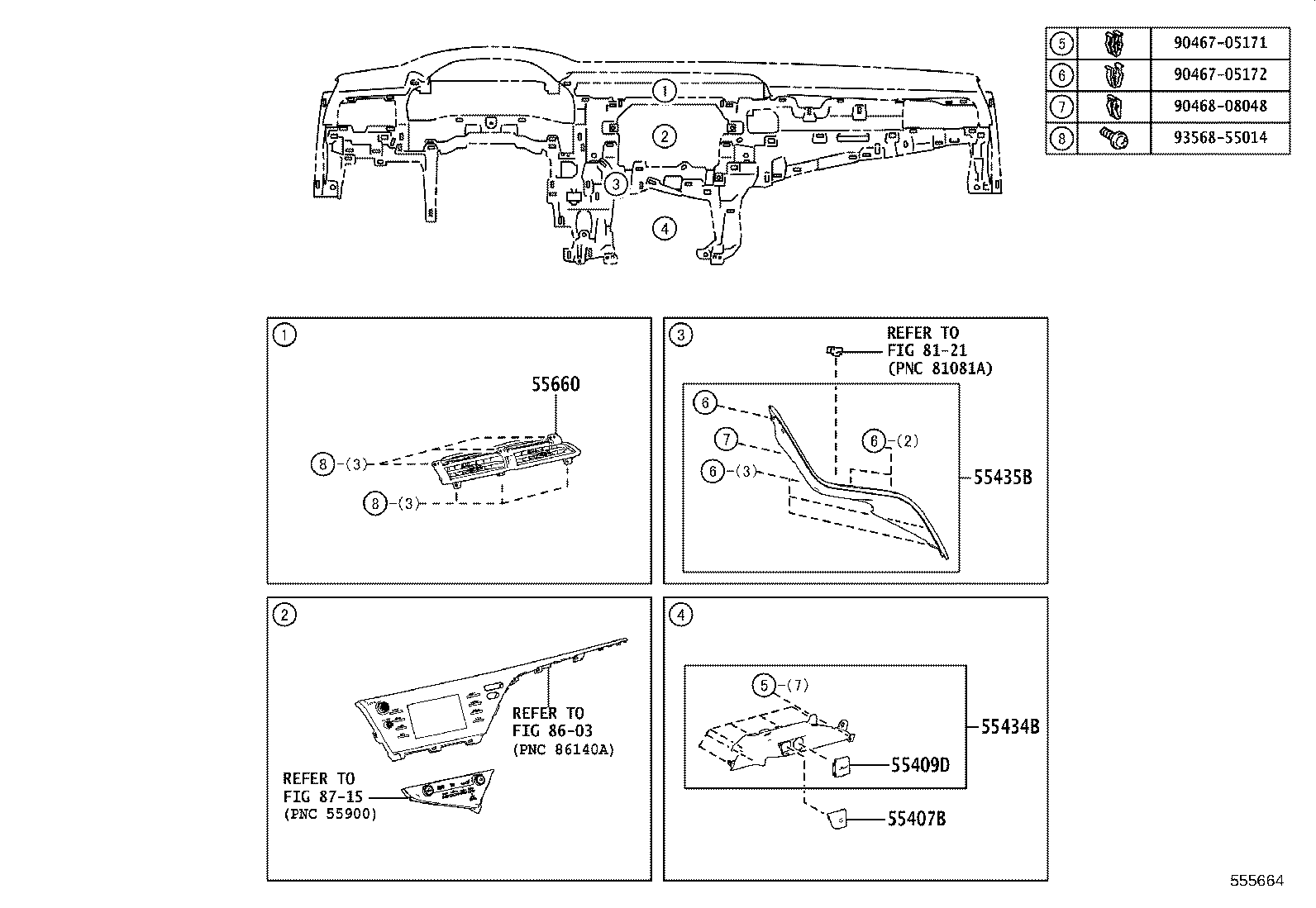 55670-33461-B0 REGISTER ASSY, INSTRUMENT PANEL, NO.3 product image
