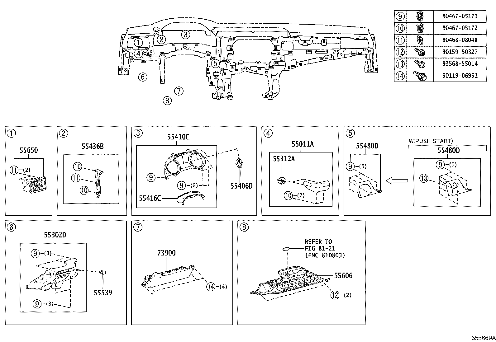 55670-33461-B0 REGISTER ASSY, INSTRUMENT PANEL, NO.3 product image