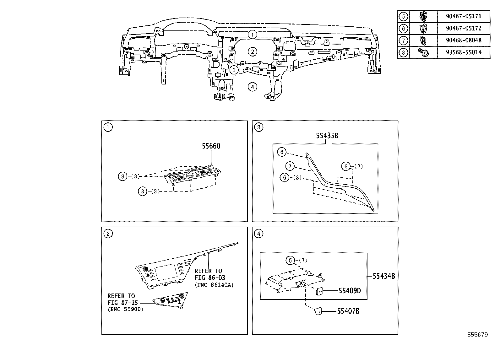 55394-33120 BRACKET, INSTRUMENT PANEL TO PEDAL product image