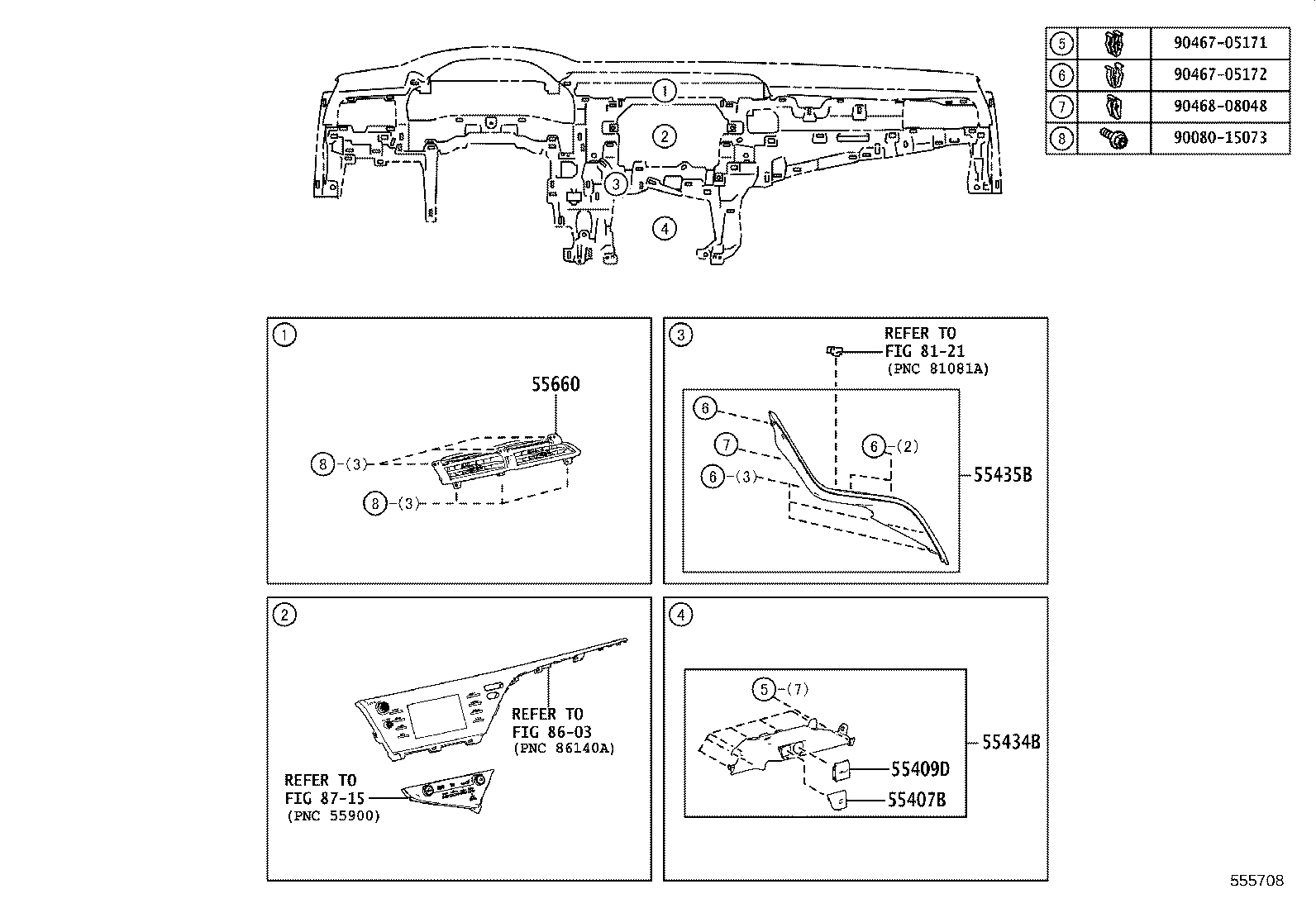 55394-06190 BRACKET, INSTRUMENT PANEL TO PEDAL product image