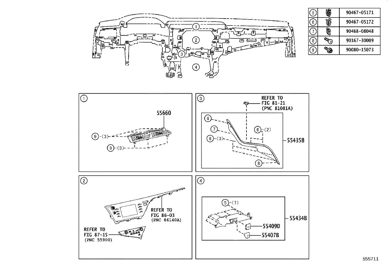 55394-06190 BRACKET, INSTRUMENT PANEL TO PEDAL product image