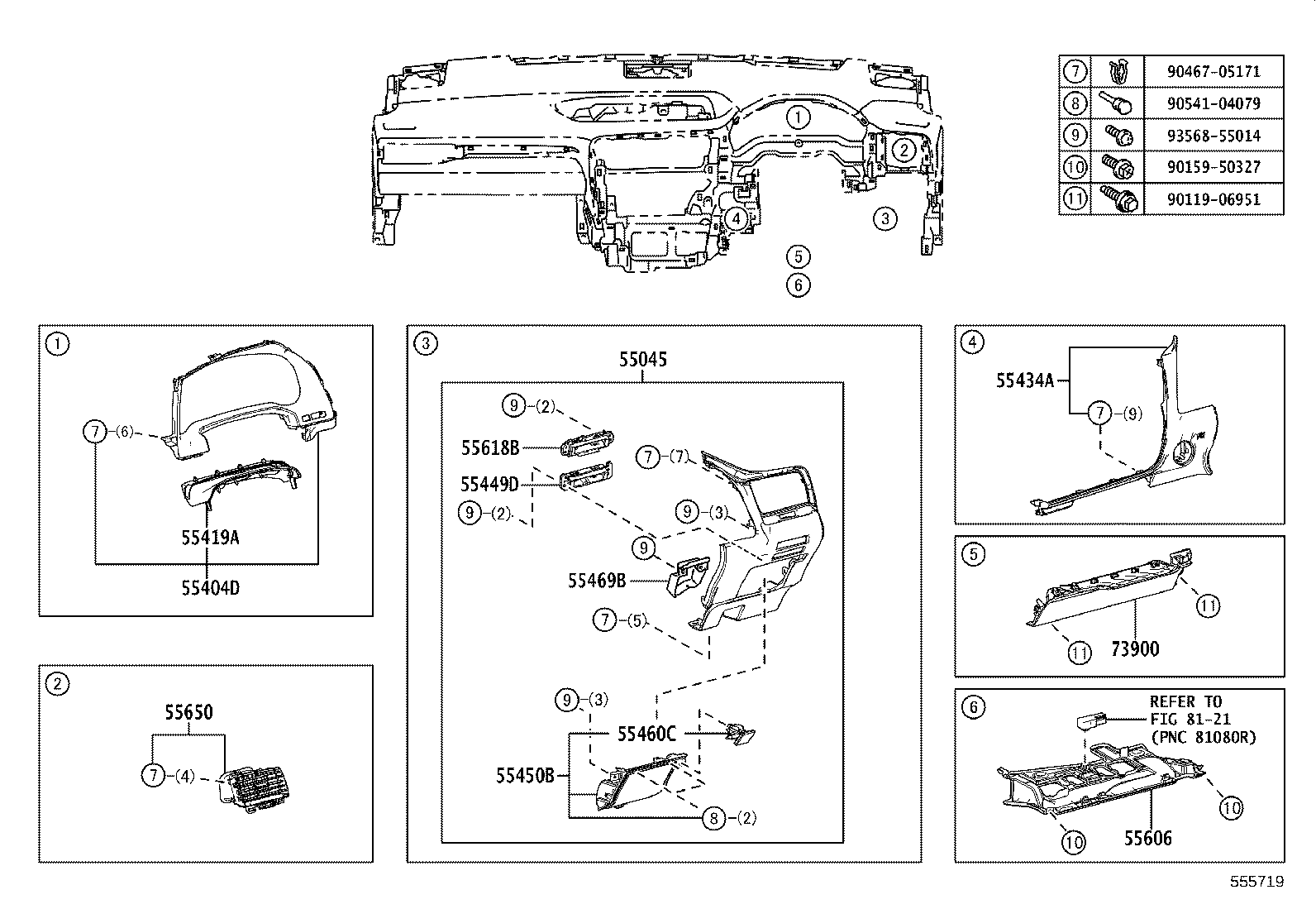 55305-48030 REINFORCEMENT SUB-ASSY, INSTRUMENT PANEL product image