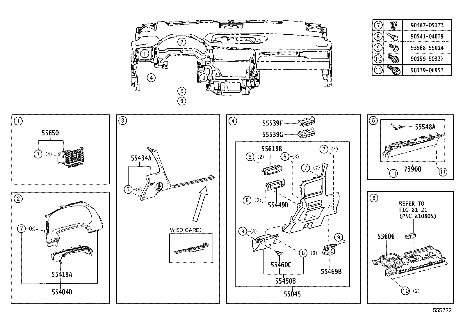 55307-48170 BRACE SUB-ASSY, INSTRUMENT PANEL, NO.2 product image