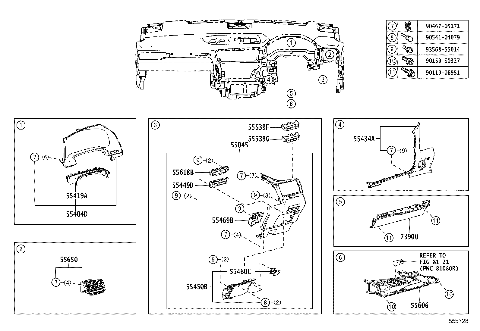 55307-48170 BRACE SUB-ASSY, INSTRUMENT PANEL, NO.2 product image