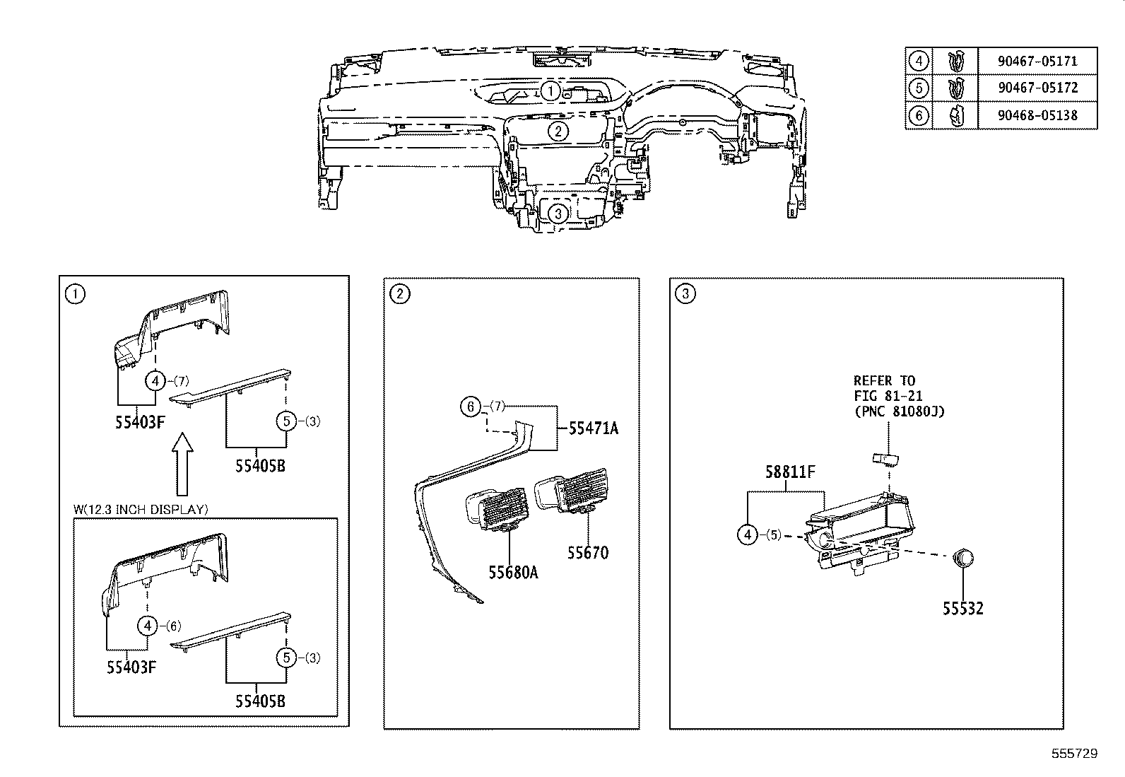 55307-48170 BRACE SUB-ASSY, INSTRUMENT PANEL, NO.2 product image