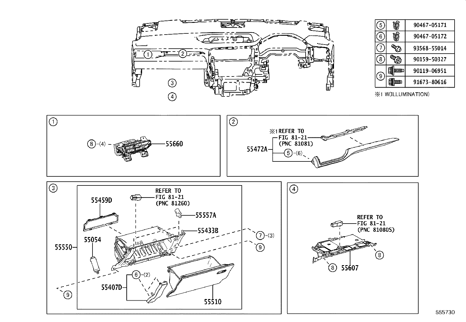 55307-48170 BRACE SUB-ASSY, INSTRUMENT PANEL, NO.2 product image