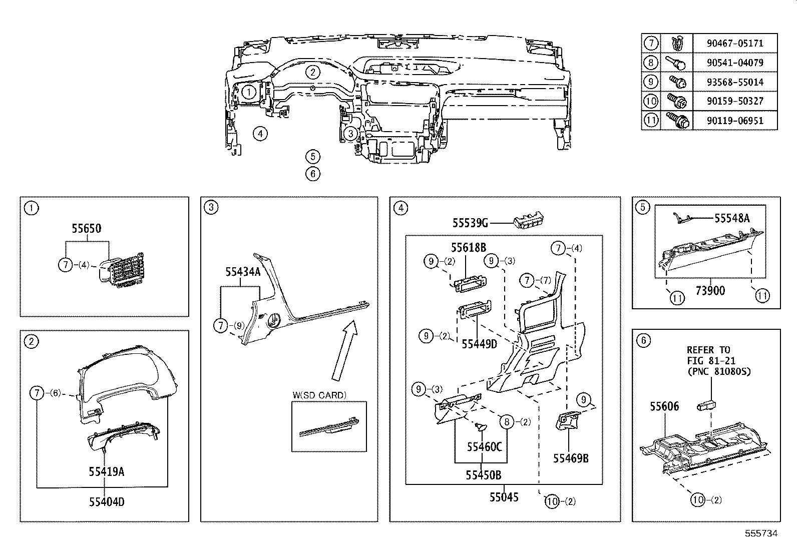 55433-48200-C0 PANEL, INSTRUMENT PANEL FINISH, LOWER NO.2 product image