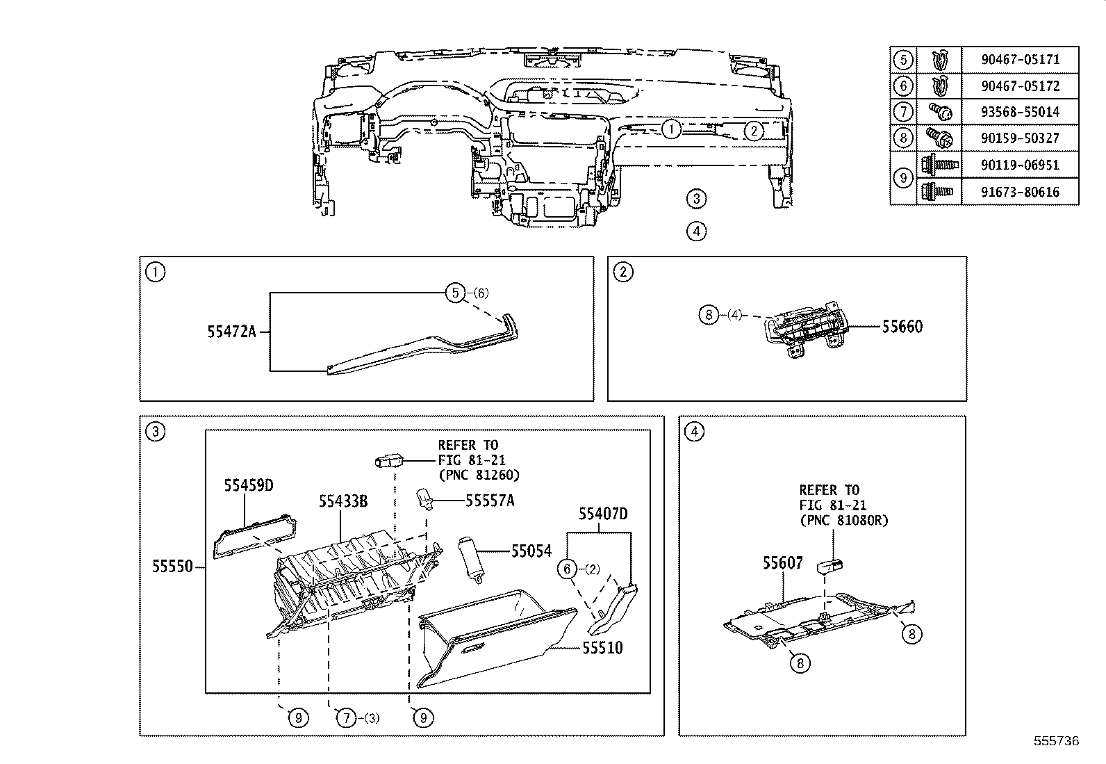 55433-48200-C0 PANEL, INSTRUMENT PANEL FINISH, LOWER NO.2 product image