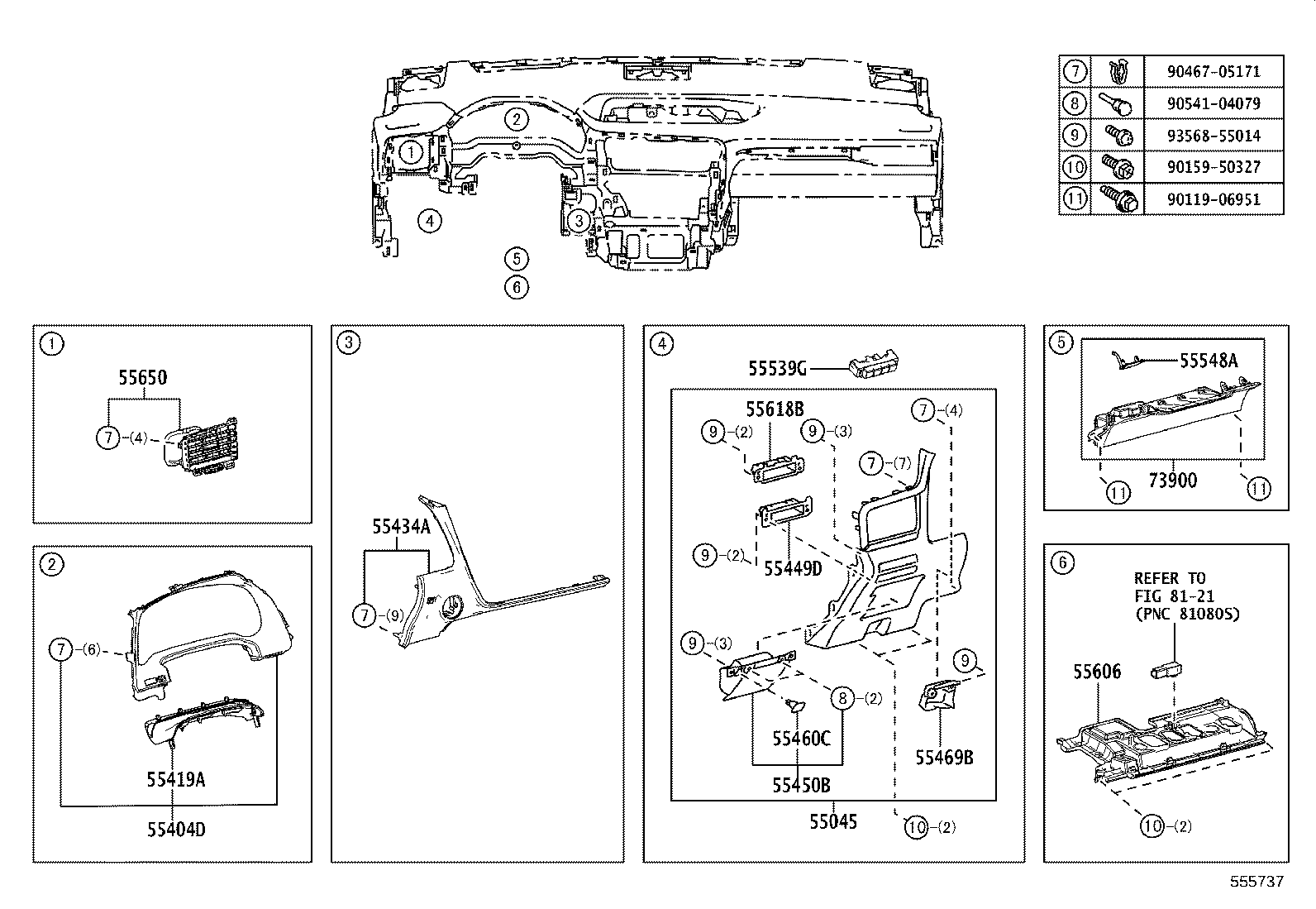 55433-48200-C0 PANEL, INSTRUMENT PANEL FINISH, LOWER NO.2 product image
