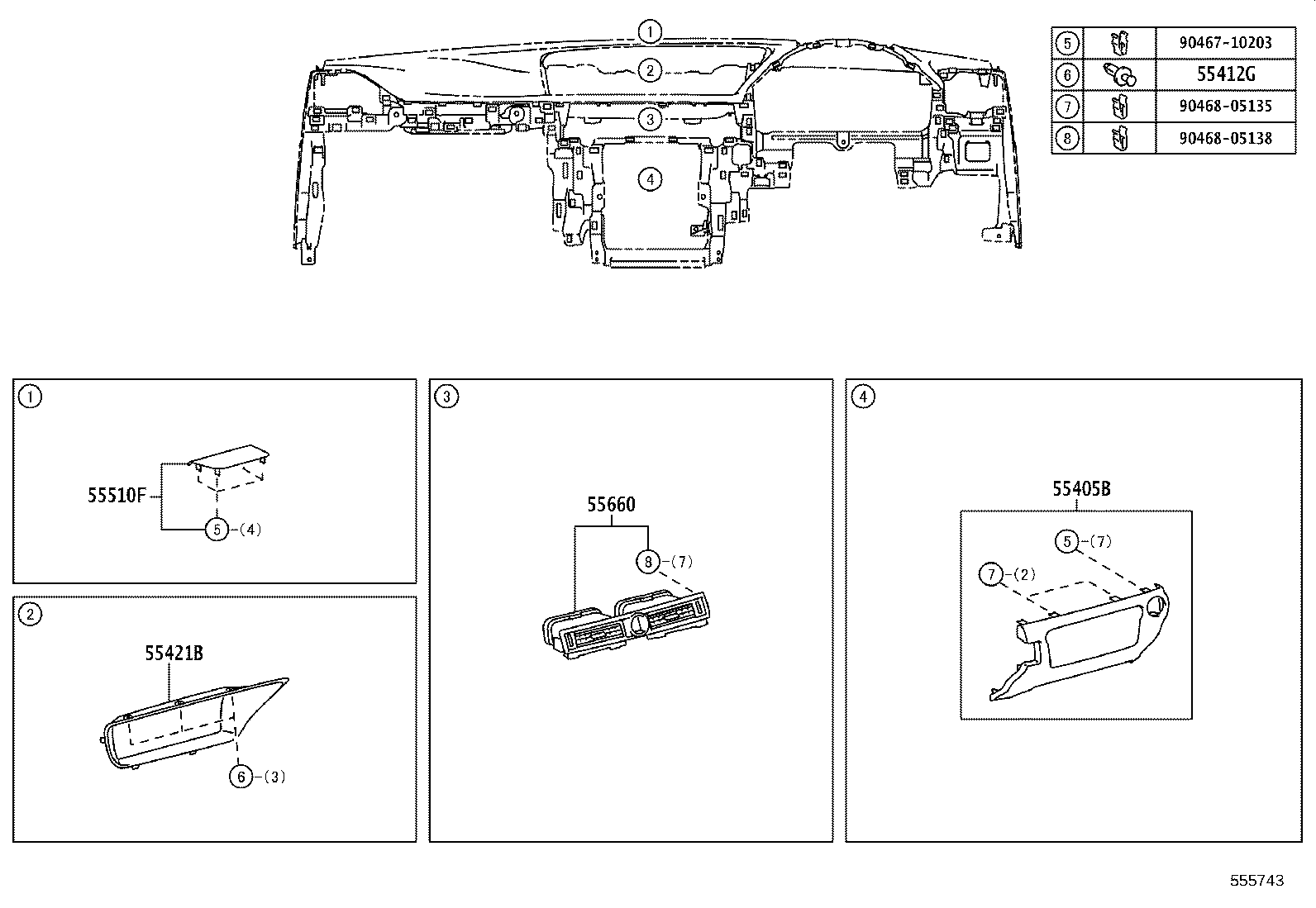 55302-30180-C5 PANEL SUB-ASSY, INSTRUMENT, UPPER product image