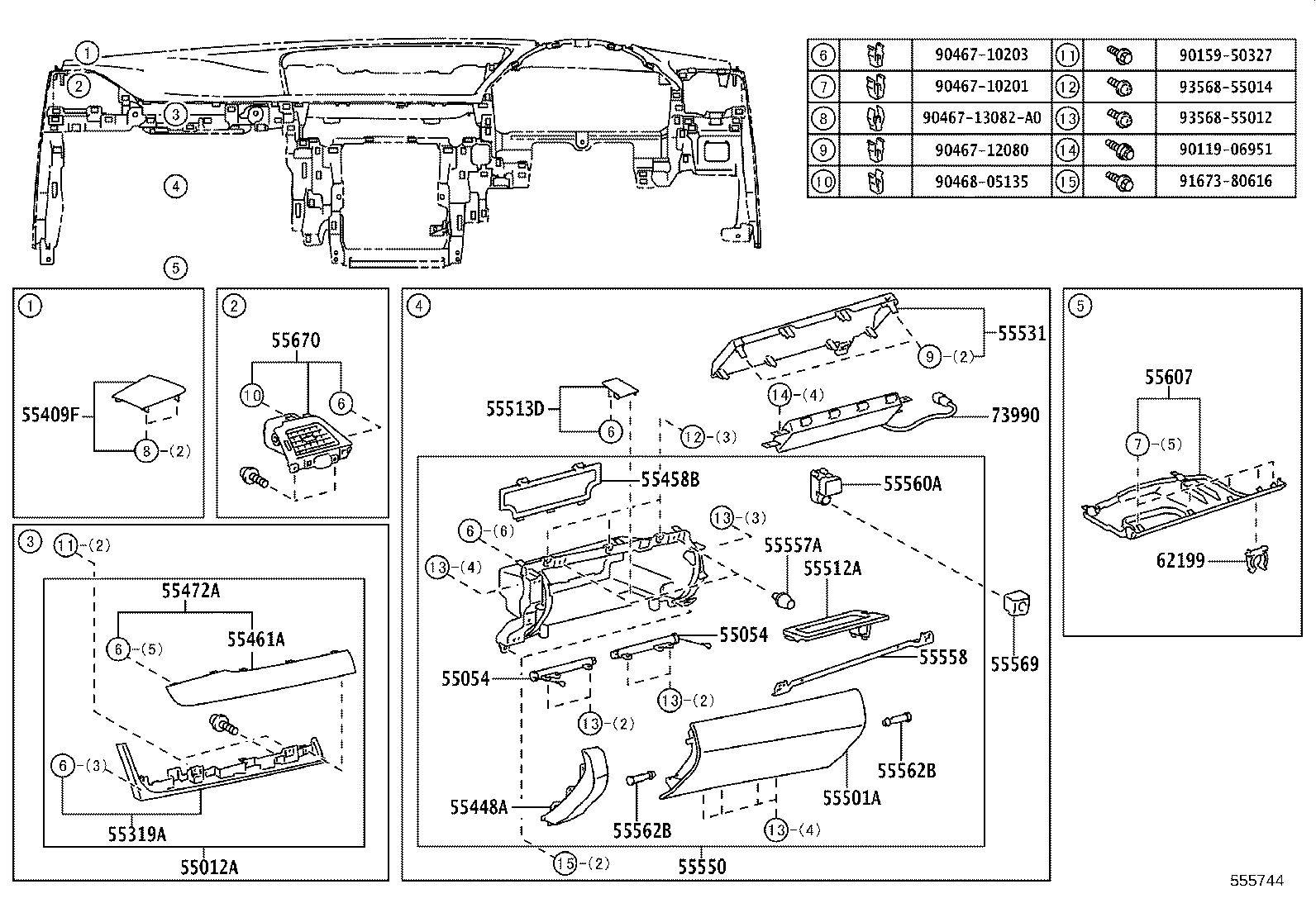 55302-30180-C5 PANEL SUB-ASSY, INSTRUMENT, UPPER product image